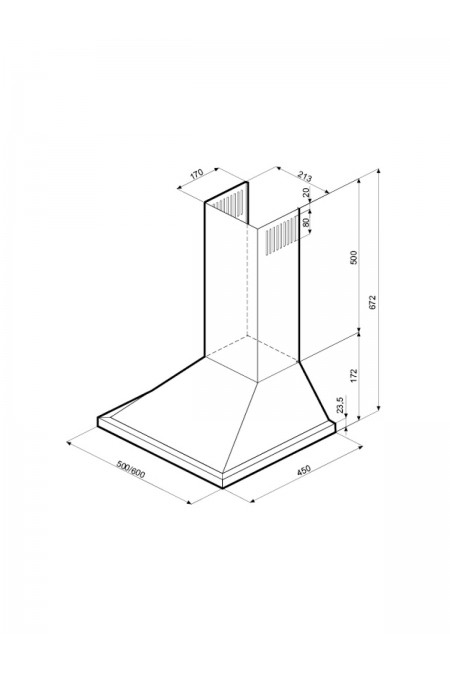 Каминная вытяжка Krona Bella PB 600 (белый) 
