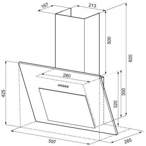 Каминная вытяжка Krona FIONA 600 PB (белый) 8