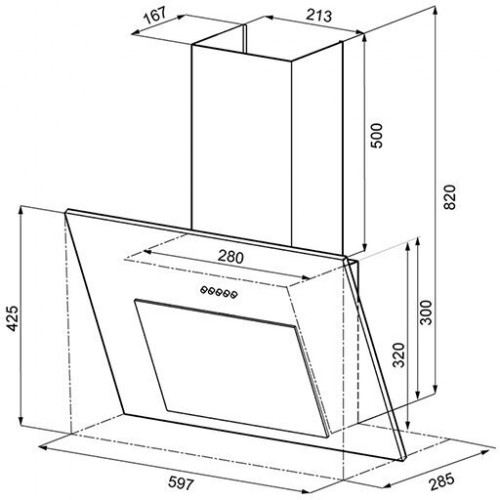 Каминная вытяжка Krona Fiona 600 PB (черный) 1