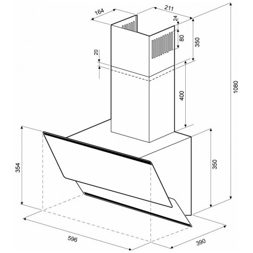 Каминная вытяжка Krona Irida PB 600 (белый) 6