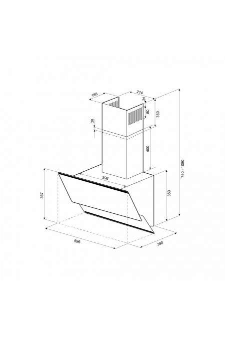Каминная вытяжка Krona IRMA 600 black sensor (черный) 6
