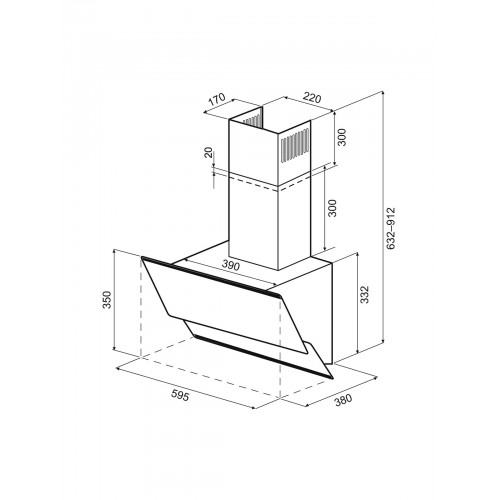 Каминная вытяжка Krona IRMA A 600 black S (черный) 8