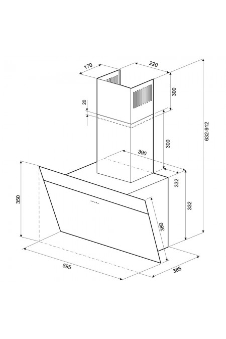 Каминная вытяжка Krona KRISTEN A 600 white S (белый) 1
