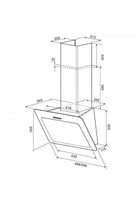 Каминная вытяжка Krona Liva 500 black PB (черный) 1