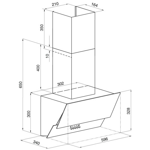 Каминная вытяжка Krona VEREIN II 600 BLACK S (черный) 4