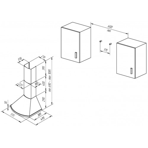 Каминная вытяжка Kuppersberg BONA 60 B Bronze (антрацит/бронзовый) 8