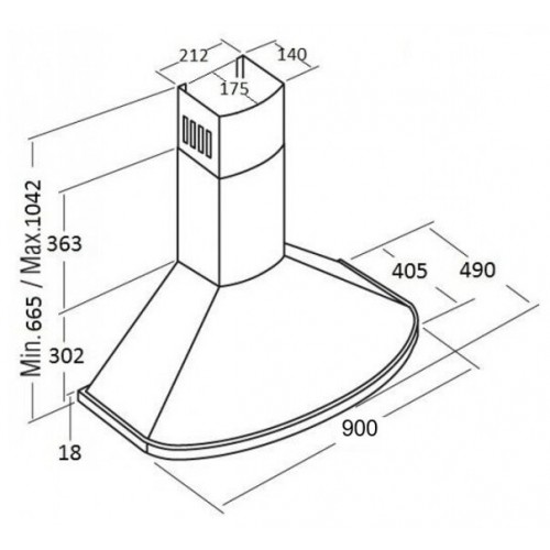 Каминная вытяжка Kuppersberg BONA 90 C Bronze (бежевый) 1