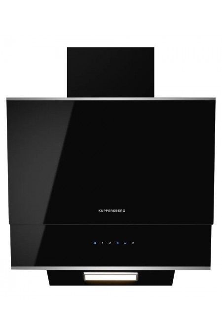 Каминная вытяжка Kuppersberg F 600 BX (черное стекло/нержавеющая сталь/короб черная эмаль) 