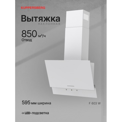 Каминная вытяжка Kuppersberg F 603 W (белый) 6