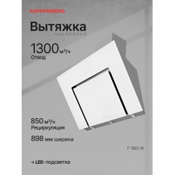 Каминная вытяжка Kuppersberg F 960 W (белый)