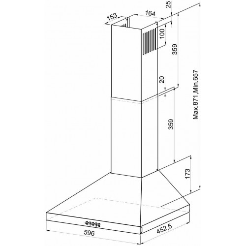 Каминная вытяжка LEX BRIZ 500 BLACK (черный) 2
