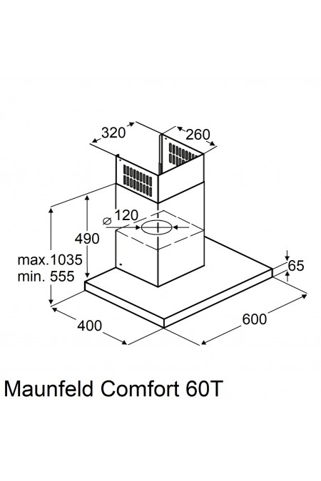 Каминная вытяжка Maunfeld Comfort 60 T (черный) 6