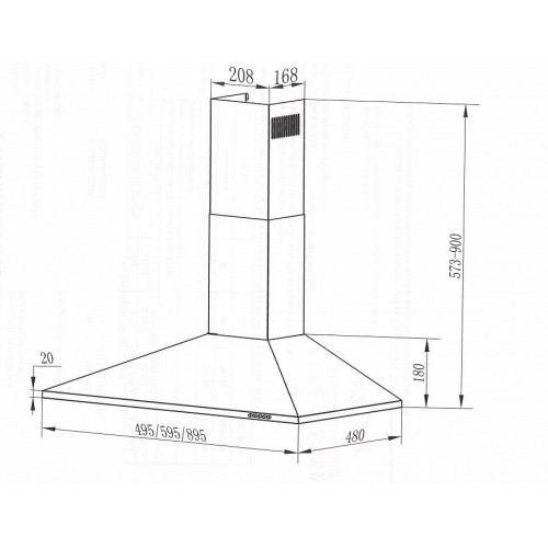 Каминная вытяжка MAUNFELD CORK 60 (нержавеющая сталь) 9