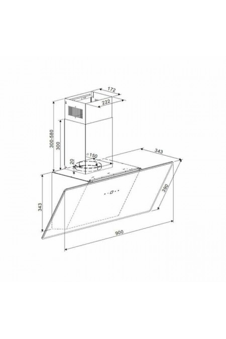 Каминная вытяжка MAUNFELD EAGLE 850 90 Glass White (белый) 1