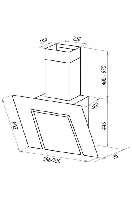 Каминная вытяжка MAUNFELD Modern 60 (черный) 1