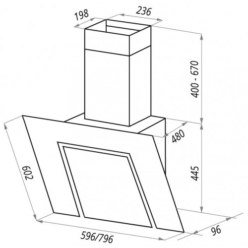 Каминная вытяжка MAUNFELD Modern 60 (черный) 1