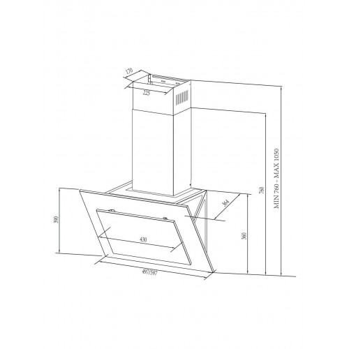 Каминная вытяжка Midea MH 60AN 300 GB (черный) 3