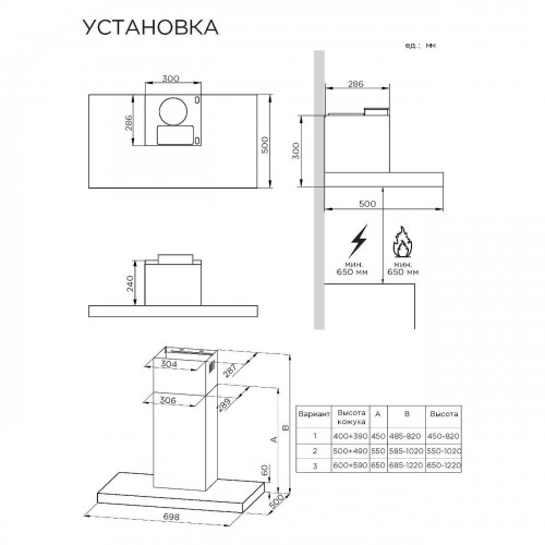 Каминная вытяжка Midea MH60C668GB (черный) 9