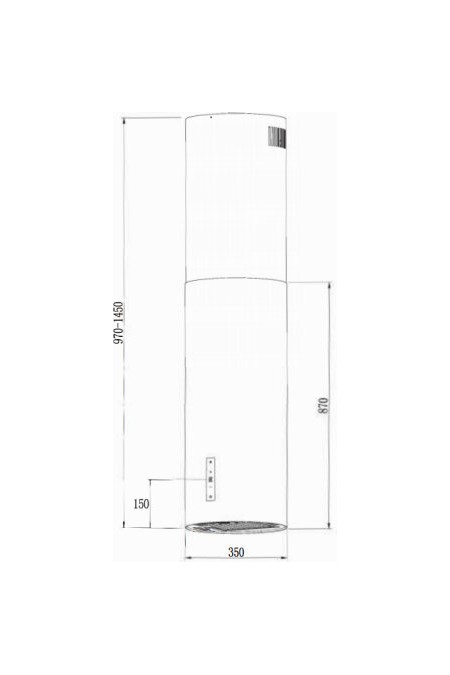 Каминная вытяжка Weissgauff Tubus 1400 Black Edition (черный) 1
