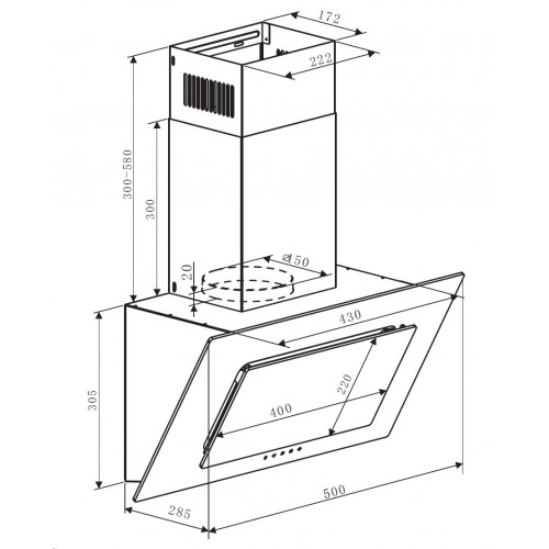 Каминная вытяжка Weissgauff Zaurak 50 PB WH (белый) 7