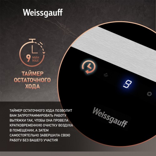 Каминная вытяжка Weissgauff Zibal 60 BLX Sensor (черный/серебристый) 4