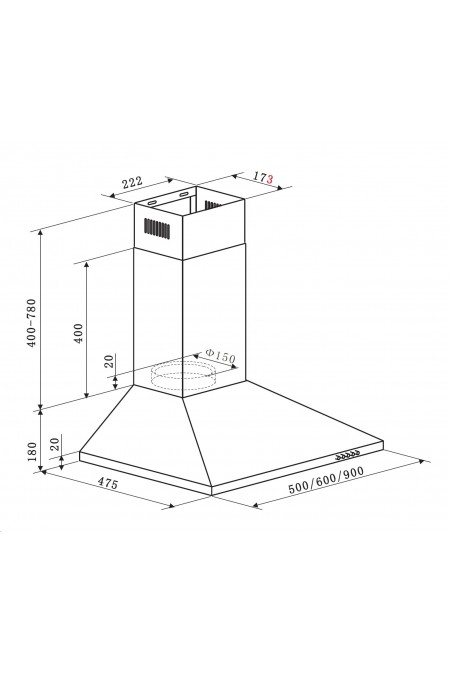 Каминная вытяжка Weissgauff Zosma 50 PB WH (белый) 3