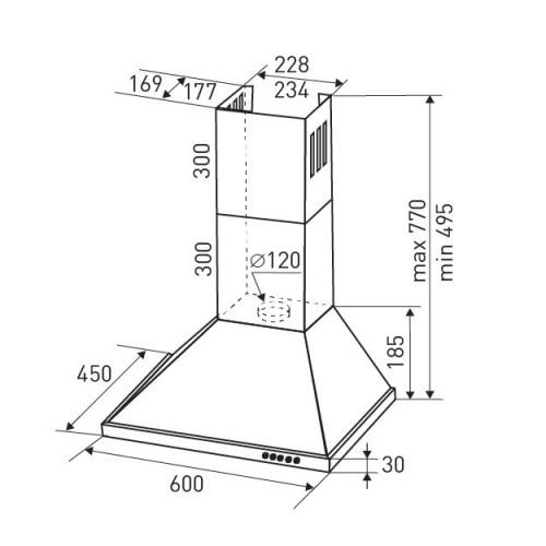 Каминная вытяжка Zigmund Shtain K 139.6 B (черный) 3