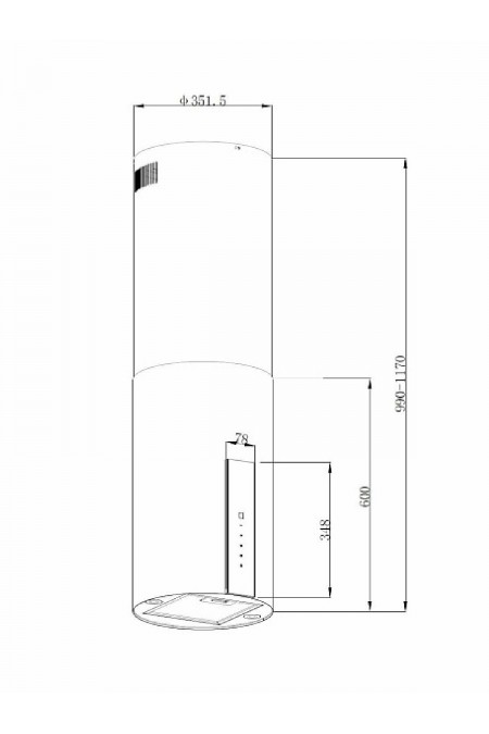 Островная вытяжка Korting KHA 35808 DX Cylinder (нержавеющая сталь) 1