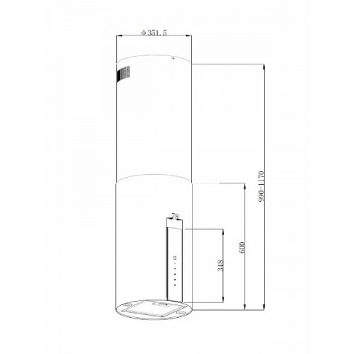 Островная вытяжка Korting KHA 35808 DX Cylinder (нержавеющая сталь) 1