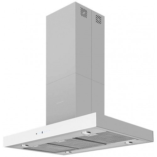 Островная вытяжка Kuppersberg DUDL 8 GW (нержавеющая сталь/панель белое стекло) 2