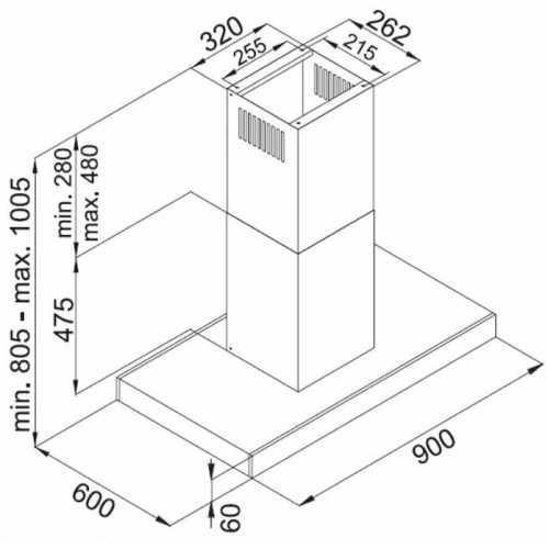 Островная вытяжка Kuppersberg DUDL 8 GW (нержавеющая сталь/панель белое стекло) 6
