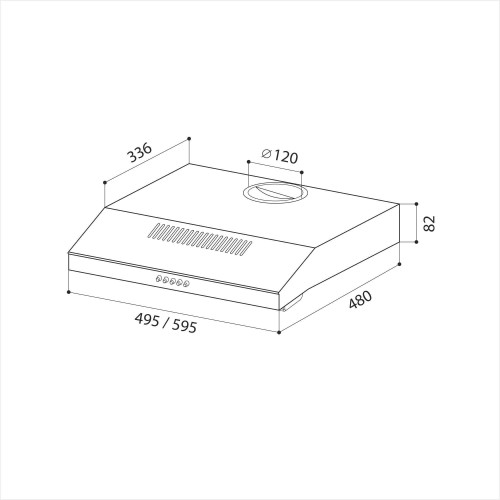 Подвесная вытяжка LEX S 600 (нержавеющая сталь) 8
