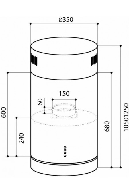 Потолочная вытяжка LEX Tubo Isola 350 (нержавеющая сталь) 1