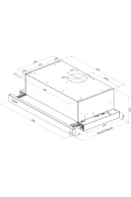 Встраиваемая вытяжка Candy CBT60RWGTSS-07 (белый) 2