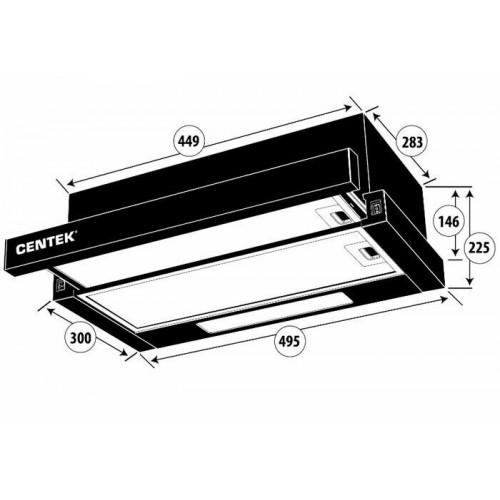 Встраиваемая вытяжка CENTEK CT-1840 50 WH (белый) 6