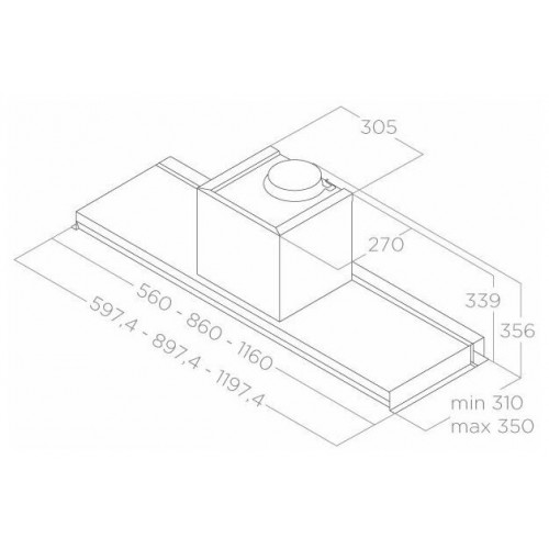 Встраиваемая вытяжка Elica LEVER IX/A/56 (нержавеющая сталь) 6