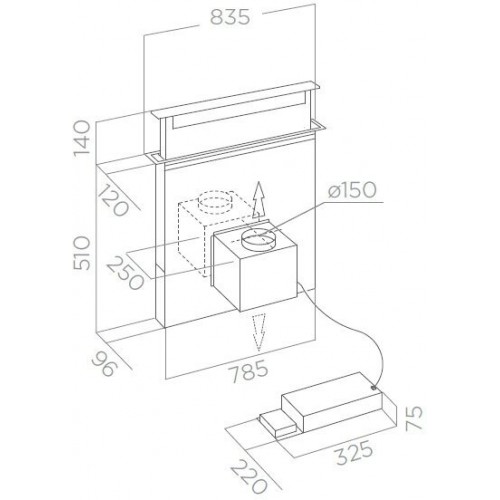 Встраиваемая вытяжка ELICA PANDORA BL/F/90 (черный) 2