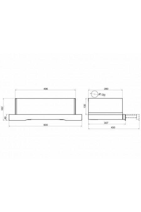 Встраиваемая вытяжка ELIKOR IG 6514 MB (нержавеющая сталь/стекло черное) 