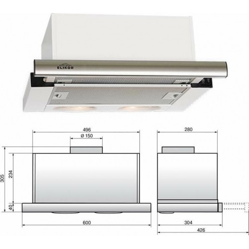 Встраиваемая вытяжка ELIKOR Интегра S2 60 (60П-700-В2Д) (белый) 2