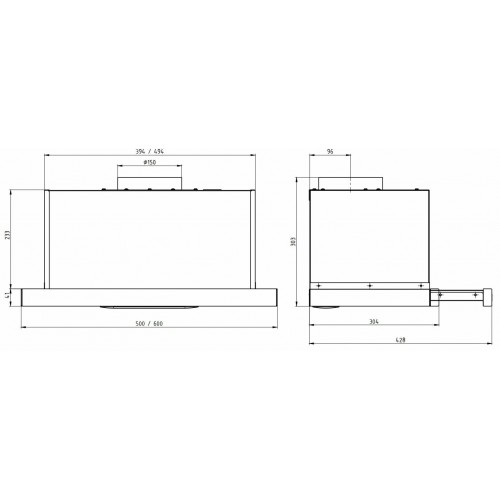 Встраиваемая вытяжка Elikor Slide Glass 60П-1000 (белый) 1