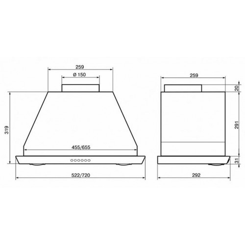 Встраиваемая вытяжка ELIKOR Врезной блок 1000 эп 52 (52П-1000-Э4Д) (крем) 2