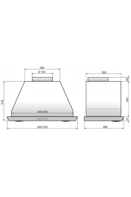 Встраиваемая вытяжка ELIKOR Врезной блок 1000 эп 72 (72П-1000-П3Д) (белый) 1