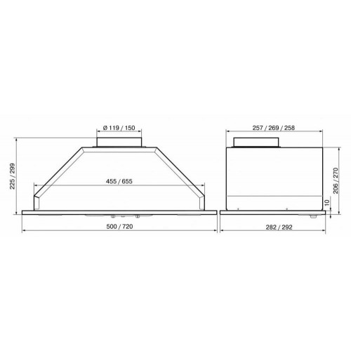 Встраиваемая вытяжка ELIKOR Врезной блок 400 пп 52 (52П-400-П3Д) (белый/белый) 