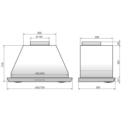 Встраиваемая вытяжка Elikor Врезной блок 72Н-1000-Э4Д (нержавеющая сталь) 1