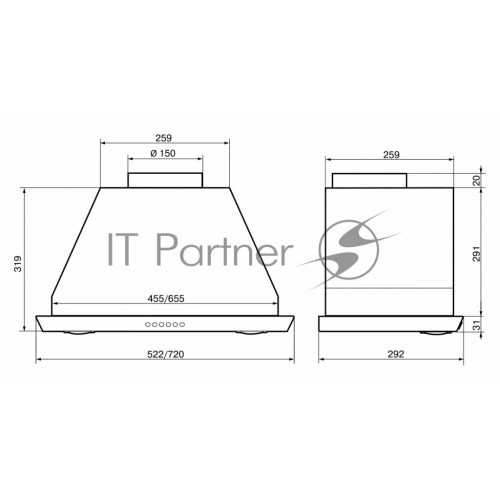Встраиваемая вытяжка Elikor Врезной блок 72Н-1000-Э4Д (нержавеющая сталь) 7