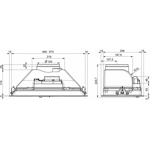 Встраиваемая вытяжка ELIKOR Врезной блок Casper 450 пп 52 (52Н-450-П3Д) (нержавеющая сталь) 8