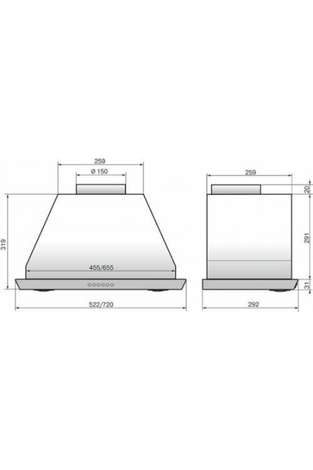 Встраиваемая вытяжка ELIKOR Врезной блок S4 700 эп 52 (52Н-700-Э4Д) (нержавеющая сталь) 1
