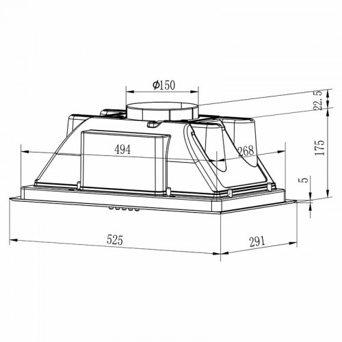 Встраиваемая вытяжка EVELUX Margit 60 B (черный) 2