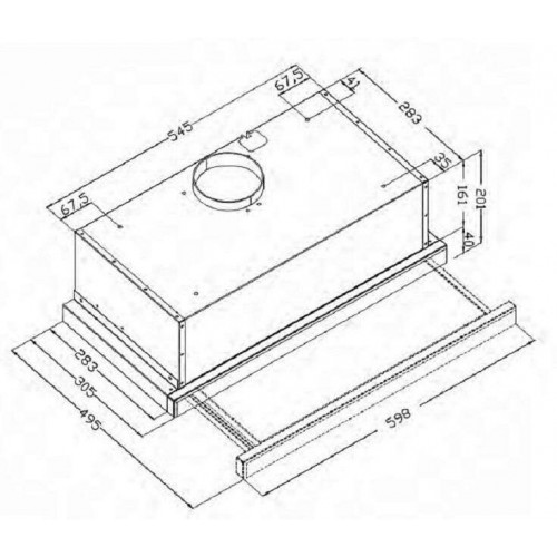 Встраиваемая вытяжка Evelux Tel 60 B (черный) 3