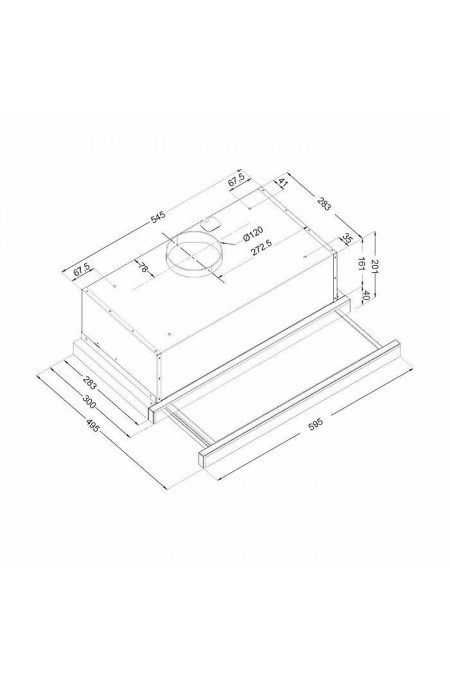 Встраиваемая вытяжка Evelux Tel 60 X (нержавеющая сталь) 2